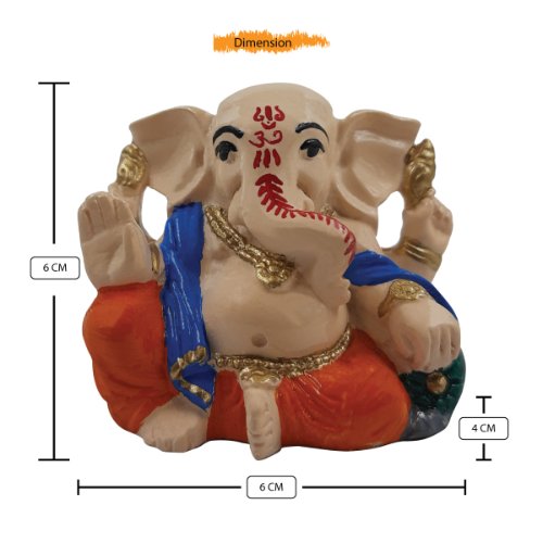 Lord Ganesha Sitting Idol Red & Blue Color for Home Decor - Karigaari India Aesthetic Home Decor