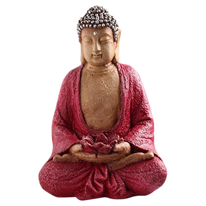 Handcrafted Ployresin Lord Buddha Meditating Statue Pink Colour Showpiece Home Decor/Office Decor/Spiritual Gift - Karigaari India Aesthetic Home Decor