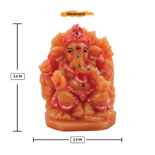 Small Lord Ganesha Sitting Idol Orange And Pink Color Best for Home Decor - Karigaari India Aesthetic Home Decor