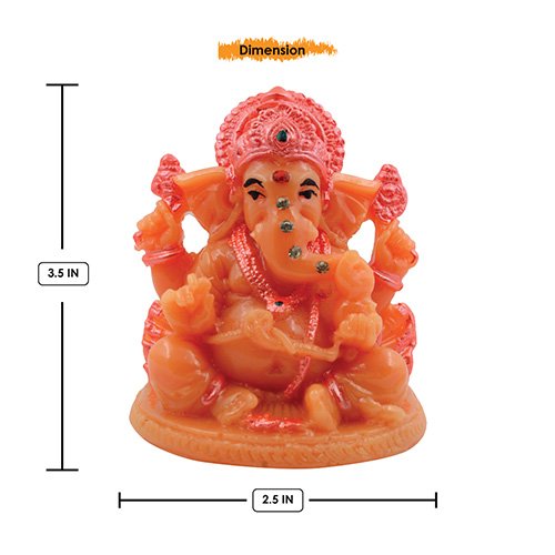 Lord Ganesha Sitting Idol Orange And Pink Ornaments Best for Home Decor - Karigaari India Aesthetic Home Decor