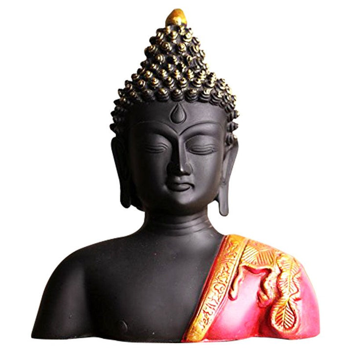 Handcrafted Ployresin Lord Buddha Black Colour Statue Upto Shoulder Showpiece Home Decor/Office Decor/Spiritual Gift - Karigaari India Aesthetic Home Decor