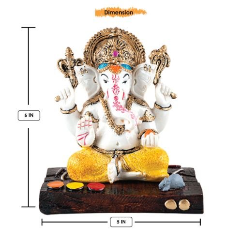 Lord Ganesha Idol Sitting Wearing Yellow Dhoti Best Item for Home Decor - Karigaari India Aesthetic Home Decor