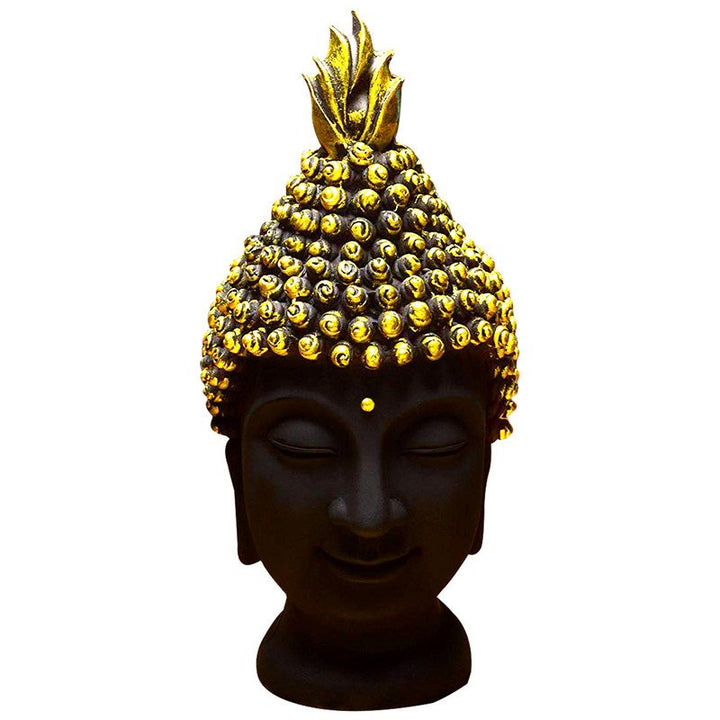 Handcrafted Ployresin Lord Buddha Black Colour Face Statue Showpiece Home Decor/Office Decor/Spiritual Gift - Karigaari India Aesthetic Home Decor