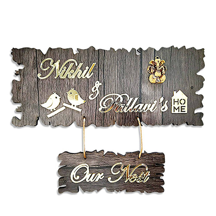 Sturdy Name Plate for Office Wooden Beautiful Outdoor Entrance - Karigaari India Aesthetic Home Decor