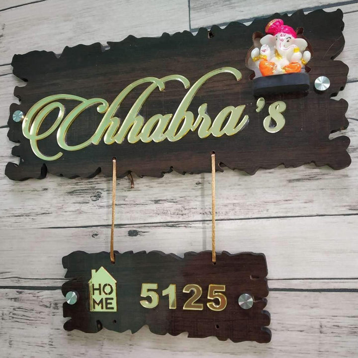 Personalized Durable Name Plate for Home Bungalow Outdoor Decor - Karigaari India Aesthetic Home Decor