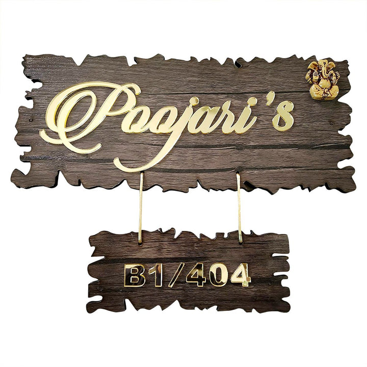 Beautiful Wooden Name Plate for House Customized Durable Decor (Acrylic Letters) - Karigaari India Aesthetic Home Decor