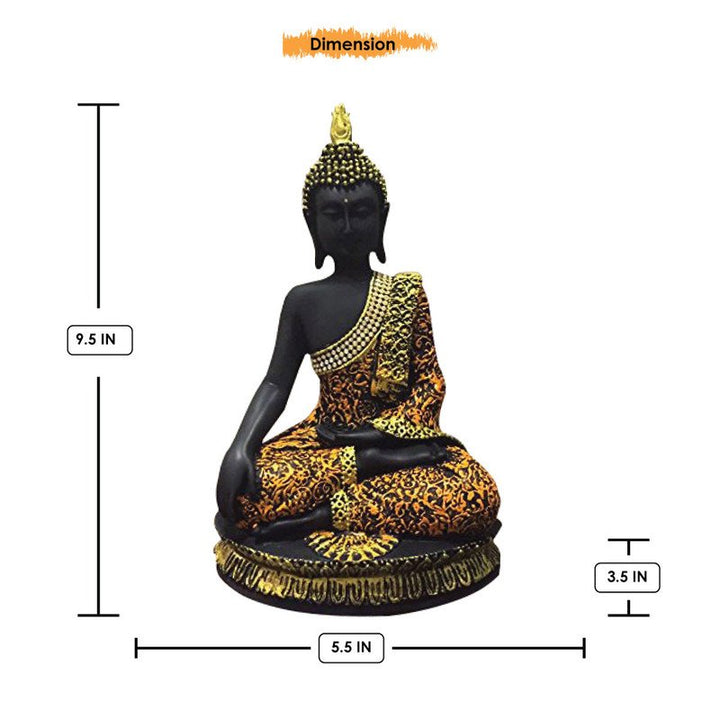 Handcrafted Ployresin Multicolour Sitting Lord Buddha  Statue Showpiece Home Decor/Office Decor/Spiritual Gift - Karigaari India Aesthetic Home Decor