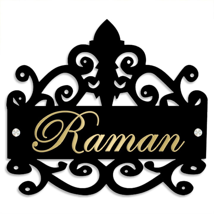Black Acrylic Beautiful Durable Name Plate for Home Custom Wooden Stylish - Karigaari India Aesthetic Home Decor