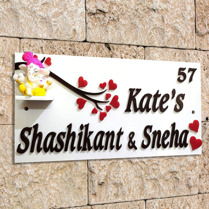 Wooden Beautiful Personalized Wooden Name Plate for Home Sturdy Durable - Karigaari India Aesthetic Home Decor