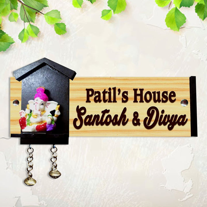 Hut Style Custom Durable Wooden Name Plate for Office Stylish Home Decor - Karigaari India Aesthetic Home Decor