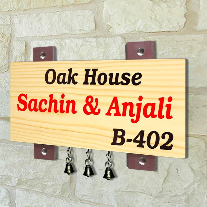 Designer Beautiful Custom Wooden Name Plate for Home Durable Sturdy Decor - Karigaari India Aesthetic Home Decor