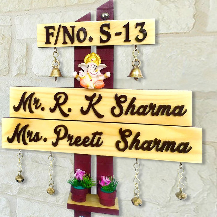 Family Custom Durable Wooden Name Plate for Home Stylish Personalized - Karigaari India Aesthetic Home Decor
