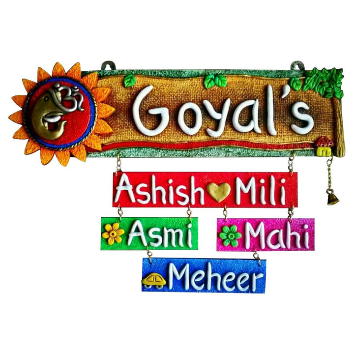Stylish Family  Custom Wooden Name Plate for House Durable Home Decor - Karigaari India Aesthetic Home Decor