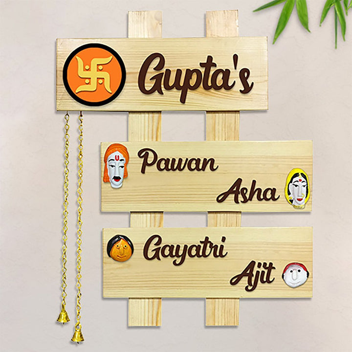Personalized Custom Wooden Name Plate for House Durable Beautiful - Karigaari India Aesthetic Home Decor