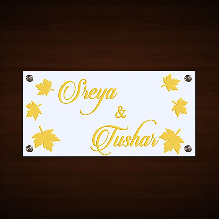 Stylish Sturdy Acrylic Name Plate for House Durable Personalized Decor - Karigaari India Aesthetic Home Decor