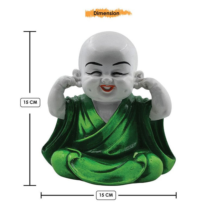 Handcrafted Ployresin Multicolour Laughing Lord Buddha Statues Showpiece Home Decor/Office Decor/Spiritual Gift, Three Pieces - Karigaari India Aesthetic Home Decor