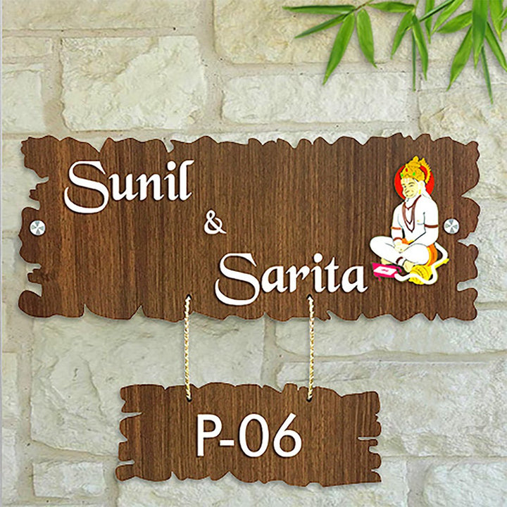 Beautiful Sturdy Wooden Name Plate for House Personalized Stylish Decor - Karigaari India Aesthetic Home Decor