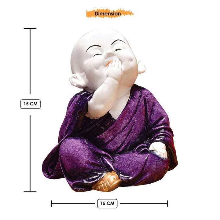 Handcrafted Ployresin Multicolour Laughing Lord Buddha Statues Showpiece Home Decor/Office Decor/Spiritual Gift, Three Pieces - Karigaari India Aesthetic Home Decor