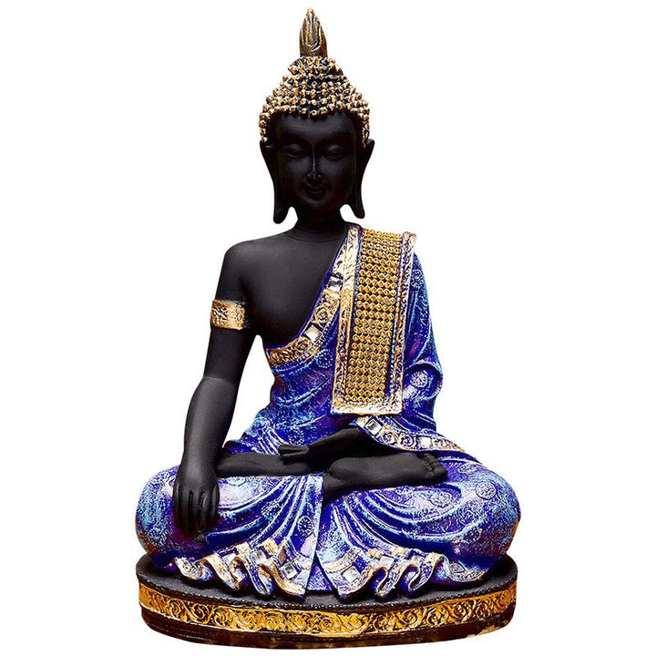Handcrafted Ployresin Purple And Golden Sitting Lord Buddha Statues Showpiece Home Decor/Office Decor/Spiritual Gift - Karigaari India Aesthetic Home Decor