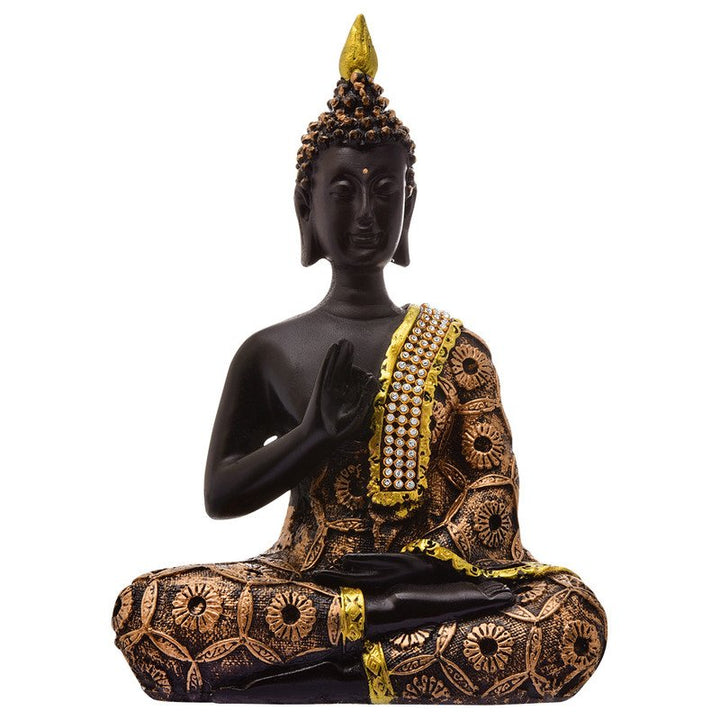 Handcrafted Ployresin Meditating Golden And Brown Colour  Lord Buddha Statue Showpiece Home Decor/Office Decor/Spiritual Gift - Karigaari India Aesthetic Home Decor