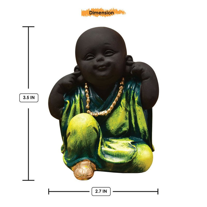 Handcrafted Ployresin Three Multicolour Pieces Standing And SItting  Lord Buddha Statue Showpiece Home Decor/Office Decor/Spiritual Gift - Karigaari India Aesthetic Home Decor