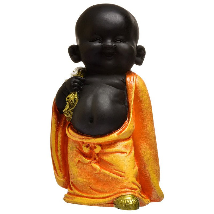 Handcrafted Ployresin Standing Orange Colour  Lord Buddha Statue Showpiece Home Decor/Office Decor/Spiritual Gift - Karigaari India Aesthetic Home Decor
