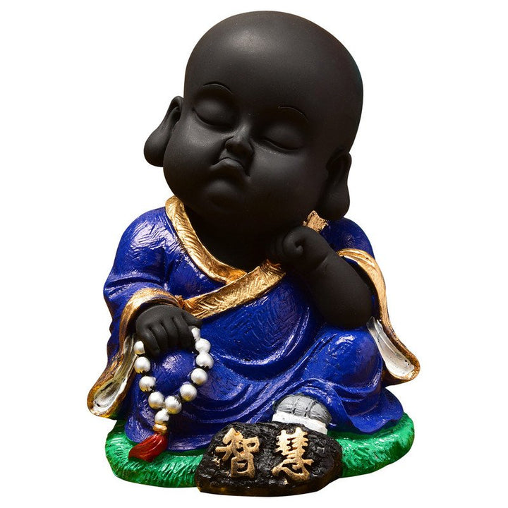 Handcrafted Ployresin Lord Buddha Sitting And Sleeping  Statue Dark Blue Colour  Showpiece Home Decor/Office Decor/Spiritual Gift - Karigaari India Aesthetic Home Decor