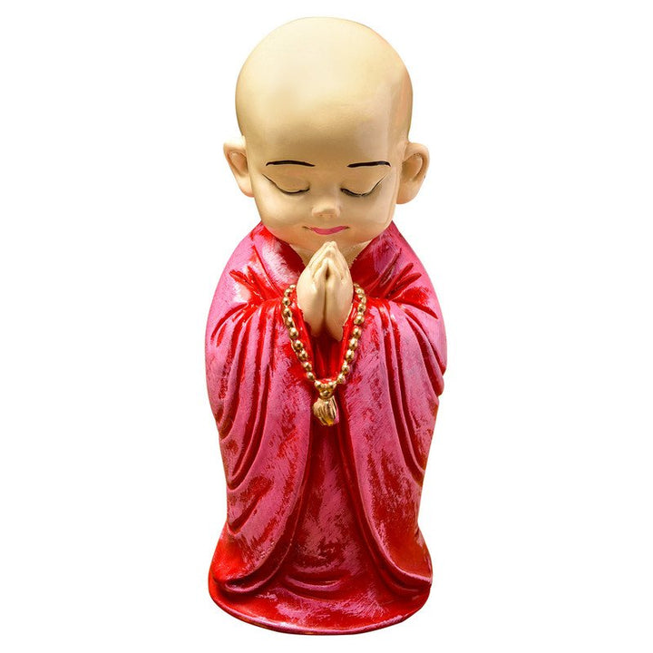 Handcrafted Ployresin Lord Buddha Praying Pink Colour Standing Statue Showpiece Home Decor/Office Decor/Spiritual Gift - Karigaari India Aesthetic Home Decor