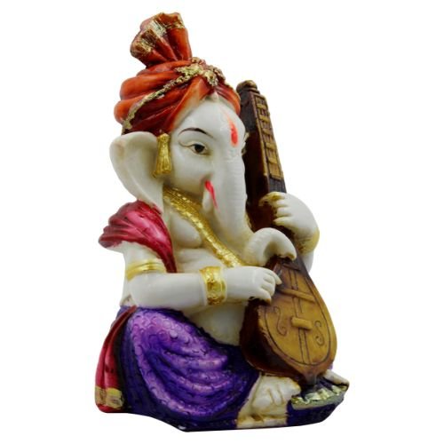 Lord Ganesha Playing Guitar Idol for Home Decor - Karigaari India Aesthetic Home Decor