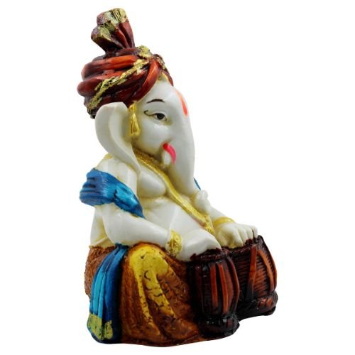 Musical Ganesha Idol with Drums - Festive Home Decor - Karigaari India Aesthetic Home Decor