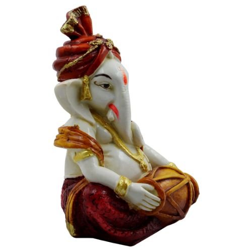 Lord Ganesha Playing Dhol Idol for Home Decor - Karigaari India Aesthetic Home Decor