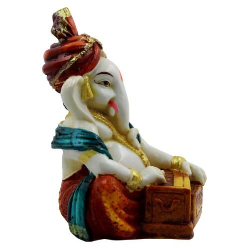 Lord Ganesha Playing Old Style Piaono Idol for Home Decor - Karigaari India Aesthetic Home Decor