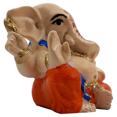 Lord Ganesha Sitting Idol Red & Blue Color for Home Decor - Karigaari India Aesthetic Home Decor
