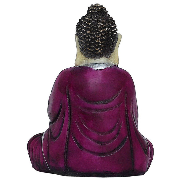 Handcrafted Ployresin Lord Buddha Sitting And Meditation Statue Showpiece Home Decor/Office Decor/Spiritual Gift, White And Maroon - Karigaari India Aesthetic Home Decor