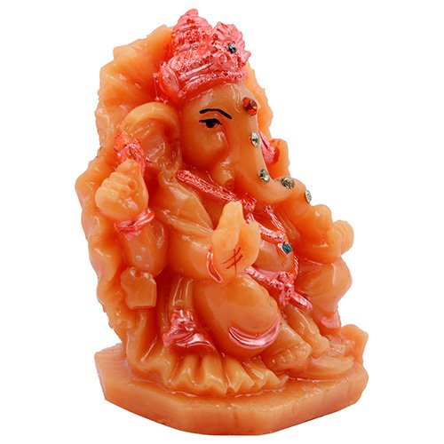 Small Lord Ganesha Sitting Idol Orange And Pink Color Best for Home Decor - Karigaari India Aesthetic Home Decor