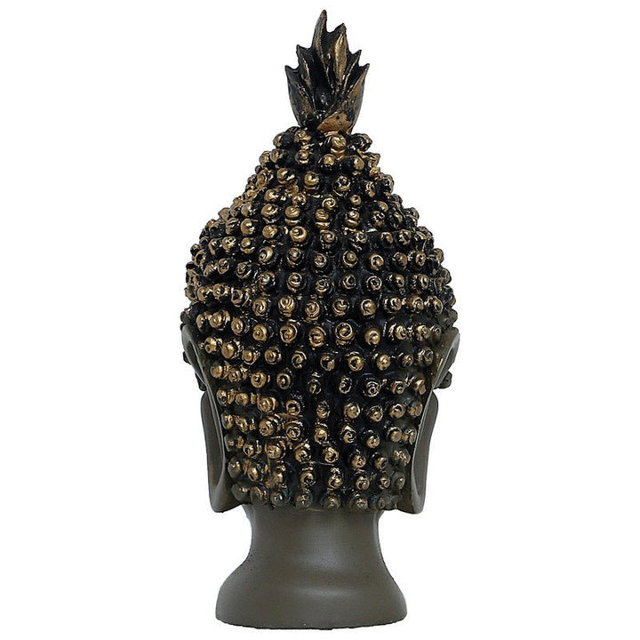 Handcrafted Ployresin Lord Buddha Face Statue Showpiece Home Decor/Office Decor/Spiritual Gift, Grey Colour - Karigaari India Aesthetic Home Decor