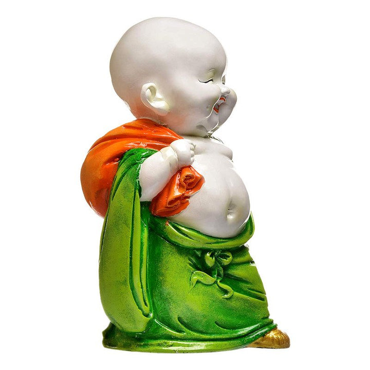 Handcrafted Ployresin Lord Buddha Multicolour Laughing And Standing Statue Showpiece Home Decor/Office Decor/Spiritual Gift - Karigaari India Aesthetic Home Decor