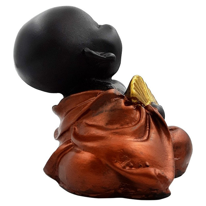 Handcrafted Ployresin Lord Buddha Sitting And Sleeping With Hand Fan Statue Showpiece Home Decor/Office Decor/Spiritual Gift - Karigaari India Aesthetic Home Decor