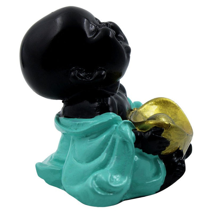 Handcrafted Ployresin Lord Buddha Sitting Multicolour Statue Showpiece Home Decor/Office Decor/Spiritual Gift, Black And Blue - Karigaari India Aesthetic Home Decor