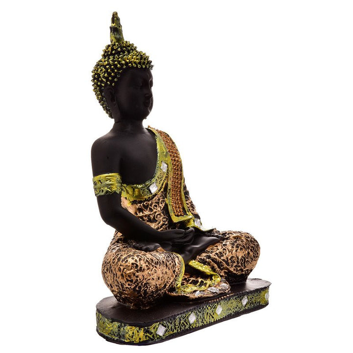 Handcrafted Ployresin Lord Buddha Meditating Statue Multicolour Showpiece Home Decor/Office Decor/Spiritual Gift - Karigaari India Aesthetic Home Decor