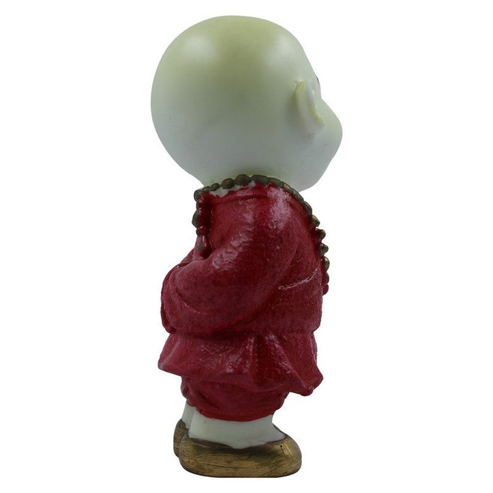 Handcrafted Ployresin Lord Buddha Standing Statue Showpiece Home Decor/Office Decor/Spiritual Gift, White And Red - Karigaari India Aesthetic Home Decor