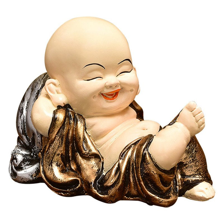 Handcrafted Ployresin Lord Buddha Sleeping Golden Colour Statue Showpiece Home Decor/Office Decor/Spiritual Gift - Karigaari India Aesthetic Home Decor