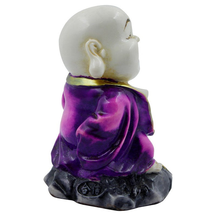 Handcrafted Ployresin Lord Buddha Laughing And Standing  White And Purple Statue Showpiece Home Decor/Office Decor/Spiritual Gift - Karigaari India Aesthetic Home Decor