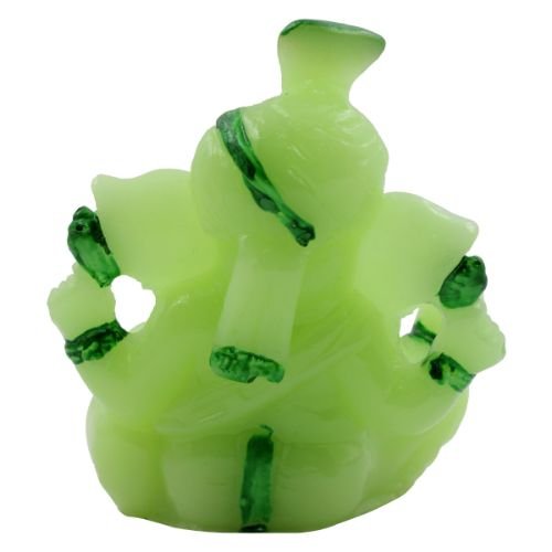 Lord Ganesha Sitting with One Leg Fold Crystal Green Colour Idol for Home Decor - Karigaari India Aesthetic Home Decor