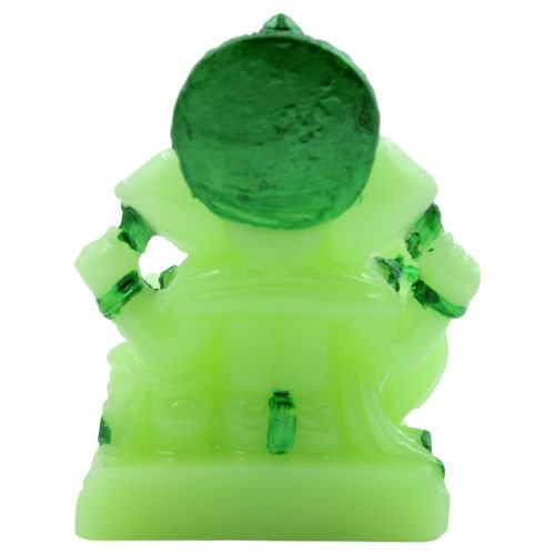Unique Crystal Green Colour Lord Ganesha sitting with One leg Up Idol for Home Decor - Karigaari India Aesthetic Home Decor