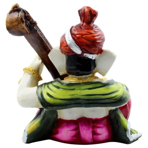 Lord Ganesha Playing Guitar Wearing Pink Dhoti Idol for Home Decor - Karigaari India Aesthetic Home Decor