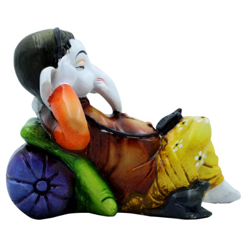 Lord Ganesha Relaxing multiolor Idol for Home Decor - Karigaari India Aesthetic Home Decor