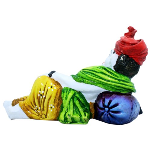 Lord Ganesha Sleeping Wearing Yellow Dhoti Idol for Home Decor - Karigaari India Aesthetic Home Decor