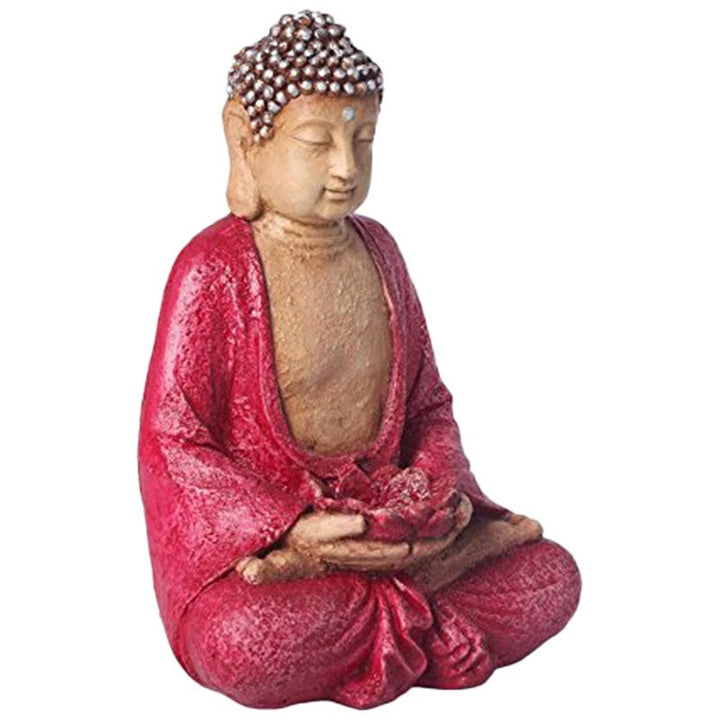 Handcrafted Ployresin Lord Buddha Meditating Statue Pink Colour Showpiece Home Decor/Office Decor/Spiritual Gift - Karigaari India Aesthetic Home Decor