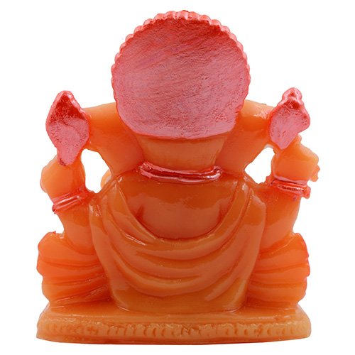 Lord Ganesha Sitting Idol Orange And Pink Ornaments Best for Home Decor - Karigaari India Aesthetic Home Decor